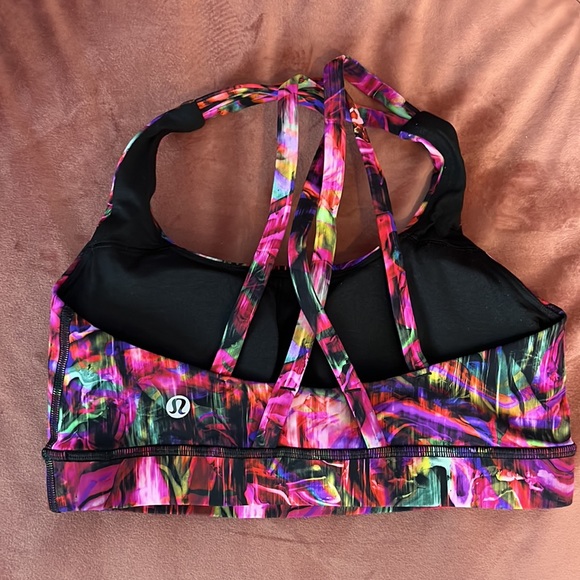 Lululemon Energy Bra - Medium Support - pink multi colour - Picture 2 of 3